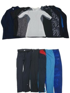 r2_1575　10枚セット 野球 コンプレッションシャツ パンツ S×1枚、M×4枚、L×4枚、XL×1枚　アディダス climawarm・TIGORAなど