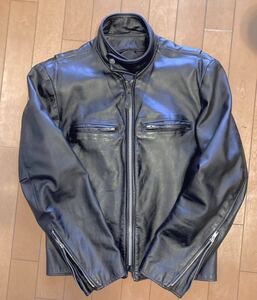 80年代ビンテージ 牛革シングルライダースUSA製！ 【BRANTED GARMENTS 】極太TARONジッパー! ブコ BUCO J-100タイプ 36