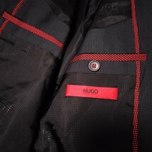 近年モデル!!【究極の着心地】ヒューゴボス HUGO BOSS セットアップ スーツ 2ボタン 赤タグ 裏地ロゴ ネイビー 紺 メンズ 48 Lサイズ _画像6