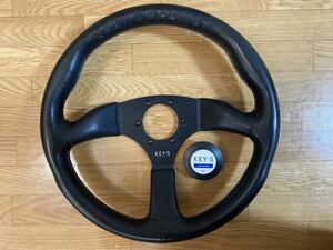 ※ジャンク【正規品】ATC／KEY'S RACING 350mm セミディープ ブラックレザー　ナルディピッチ