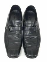 θ Louis Vuitton/ルイヴィトン メンズ サイドバックルローファー 表記サイズ 6 1/2 M ブラック 革靴 ローファー レザー 箱 S74566878683_画像2