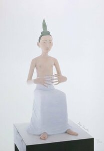 棚田康司「網む少女」52/300 多色刷りオフセット シート / ミズマアート 2007年 ポートフォリオ 版画 現代アート