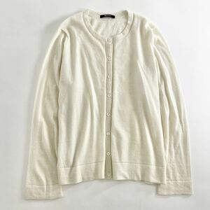 Jk3 Aquascutum アクアスキュータム カシミヤニットカーディガン 6F アイボリー レディース トップス 長袖 クルーネック カシミヤ100%