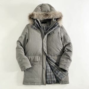 Bk3 BURBERRY BLACK LABEL バーバリーブラックレーベル ダウンジャケット サイズM バイカラー メンズ アウター トップス ジップ 千鳥柄