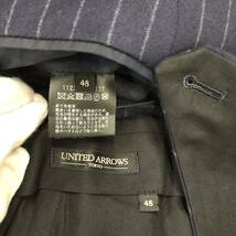 Dk5 UNITED ARROWS ユナイテッドアローズ セットアップスーツ 48 ネイビー メンズ 上下セット ストライプ ジャケット パンツ ウールスーツ_画像10