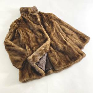 k11-4 最高級毛皮 YAMAOKA ヤマオカ 元町 デミバフミンク ミンクファーコート MINK FUR リアルファーコート 毛皮コート FREE