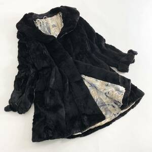 k15-2 最高級毛皮 シェアードミンク ミンクファーコート MINK FUR セミロングコート リアルファーコート 裏地総柄 毛皮コート FREE