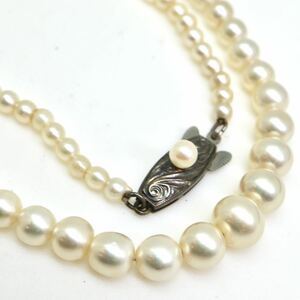 ◆アコヤ本真珠ネックレス◆N 11.7g 38.0cm 3.0-7.0mm珠 真珠 pearl necklace ジュエリー jewelry DC0/EA8