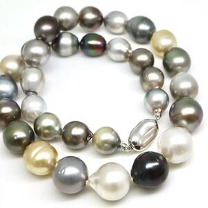 MAX14.0mm珠!!◆南洋マルチパールネックレス◆N 98.3g 47.0cm 11.0-14.0mm 南洋本真珠 パール ジュエリー jewelry necklace EB5/EC0