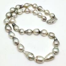 ◆南洋黒蝶真珠ネックレス◆N 51.1g 44.0cm 8.5-10.5mm珠 パール 真珠 pearl necklace ジュエリー jewelry DH0/EA5_画像6