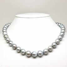 ◆南洋黒蝶真珠ネックレス◆N 61.3g 44.5cm 9.0-11.0mm珠 パール 真珠 pearl necklace ジュエリー jewelry DA0/EE0_画像2