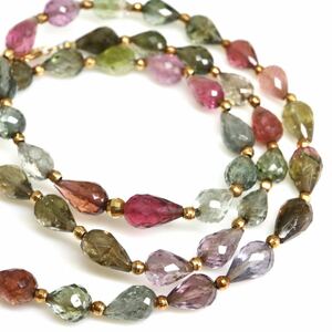 ◆天然マルチカラートルマリンネックレス◆N 10.6g 41.5cm tourmaline necklace ジュエリー jewelry DE0/EC0