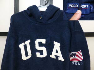 90s Polo sport USA Logo fleece Parker USA made / 90 period POLO SPORT RALPH LAUREN Ralph Lauren big Silhouette fleece