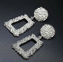 ★ シンプル 幾何学 台形 ピアス ☆ ジュエリー イヤーカフ 耳飾り スタッド イヤリング レディース アクセサリー 両耳用 銀 a6_画像7