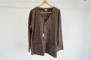 【即決】BEAMS ビームス メンズ カーディガン ダメージ加工 エルボーパッチ 茶系 サイズ:L 【837812】