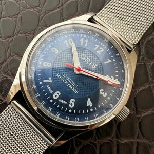 【美品・調整済】オリス ORIS ビンテージ 機械式 手巻き ウォッチ 腕時計 メンズ 中古 アンティーク 動作良好 ディズニー ミッキー NO.458