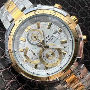【未使用品】CASIO カシオ EDIFICE エディフィス 腕時計 クロノグラフ 正規品 ビジネス メンズ 10気圧防水 ダイバーズ ウォッチ NO.484
