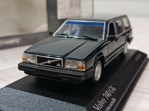 希少★ボルボ740エステートGL★1/43スケールミニカー★Minichamps★ミニチャンプス★VOLVO★ダークグリーンメタリック