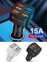 【12V～32V車】高速充電 ６ポート 軽車～大型車まで 全対応 15A Quick Charge 3.0 USB シガーソケット ｘ１個 【ブラック】_画像3