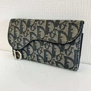 Dior クリスチャン ディオール トロッター サドル 長財布 シルバー金具☆