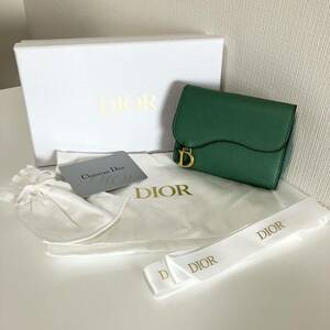 Dior Christian Dior saddle Lotus wallet green ultra rare color *