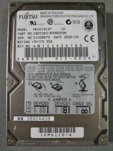 18.1GB FUJITSU MHJ2181AT 2.5インチ 12.5mm IDE ② 使用時間少 ジャンク品