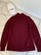 美品　TOMORROWLAND　tricot　ウール100％　メンズ　ハイネック　セーター　カーディガン　フルファスナー　エンジ　L_画像10