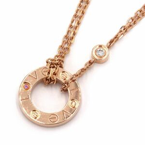  Cartier Rav Circle necklace new goods finish settled K18PG diamond pink gold LOVE Rav pendant used free shipping 