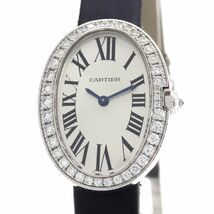 [3年保証] カルティエ レディース ベニュワールSM K18WG ダイヤモンド WB520008 ホワイトゴールド シルバー文字盤 腕時計 中古 送料無料_画像1