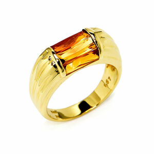  Ponte Vecchio total 1.67ct citrine ring 10.5 number K18YGbageto cut mystery setting orange yellow gold used free shipping 