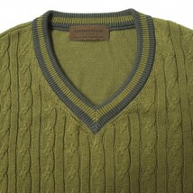 TOMORROWLAND tricot トゥモローランド トリコ 21SS オーガニックコットン チルデンベスト 61-02-11-02003 S OLIVE Vネック ニット g14326_画像4