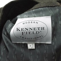 KENNETH FIELD ケネスフィールド 日本製 MARCHE COOK JACKET ウールアルパカ コックジャケット S ダークブラウン カウレザー g14544_画像6