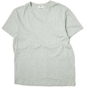 Acne Studios Acne s Today oz ENIS V neck T-shirt S gray short sleeves cut and sewn tops g12492