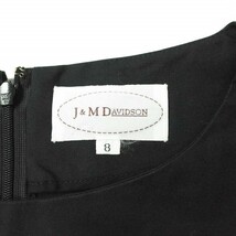 J＆M Davidson ジェイアンドエムデヴィッドソン コットンタイプライター クルーネックワンピース 8180P-20059 8 ブラック 七分袖 g10106_画像3