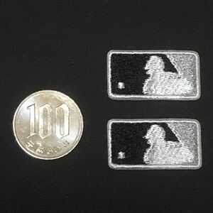 MLB バッターマン 極小（約3cm） ２枚セット　ワッペン　ホワイトソックスカラー