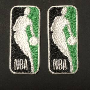 NBA ロゴ ミニサイズ ２枚セット ワッペン　セルティックスカラー
