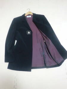 Avenches アバンシェ テーラードジャケット ゆったりサイズ ロング丈 ウール混 レディース アウター ブラック size:9B 日本製