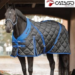 CATAGO／カタゴ◆ステーブルラグ／厩舎用馬着（厚馬着）◆中綿300ｇ◆155サイズ◆ブラック＆ブルー◆新品・乗馬用品◆発送方法変更しました