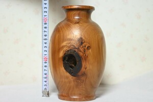 屋久杉 壺 高さ23cmx幅13.5cmx奥行き13.5cm 産地直送 No3