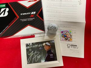 JLPGA 2020 吉本ひかる×ナカジツ コラボキャンペーン当選品 直筆サイン入り生写真＆直筆サイン入りオウンネームボール1ダース＆レアシール