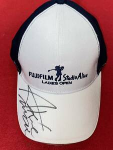 JLPGA 岩井明愛 直筆サイン入りFUJIFILM STUDIO ALIES LADIES OPEN スタジオアリスレディス オープン オリジナルキャップ 非売品 新品