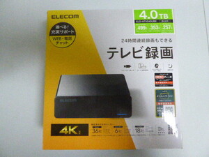 エレコム 外付けHDD ハードディスク 4TB テレビ録画用/Mac/Windowsブラック ELD-HTV040UBK　☆2023H2YO2-TMS9J-70