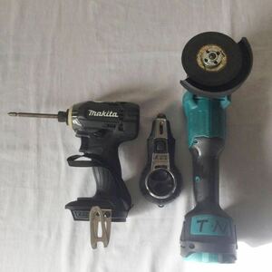 工具①makita マキタ ドライバ TD149D ②シンワ ハンディ墨つぼ Jr Ⅱ ③ディスクグラインダーBL motor 105×1.0 管理番号H705 K792C