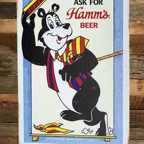 ハムズビール Hamm's BEER ハムズベア レトロ調 ミニサイズ アメリカンブリキ看板の画像2