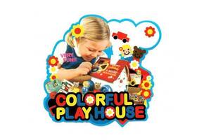 プレイハウス柄 アメリカンポップ系 ステッカー COLORFUL PLAY HOUSE アメリカンキッズ シール 雑貨