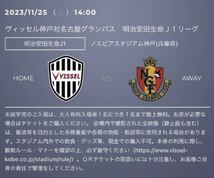 11/25 ヴィッセル神戸 VS 名古屋グランパス (メイン上段指定席 大人2枚セット)_画像1