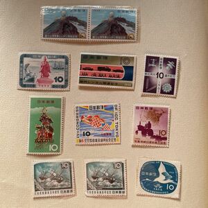 1955〜1965 10円切手　セット　1956 1958 1959 1960 1964 昔の切手　古い切手　コレクション　コレクター　昭和レトロ　68年前