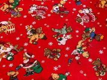 【33】クリスマス　生地はぎれ　テディベア　赤　雪の結晶　パッチワーク　クリスマスキルト_画像1