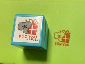 浸透式スタンプ　コアラ　『FOR YOU』 インクパッド不要　お手軽スタンプ　プレゼントに添えるお手紙などに♪