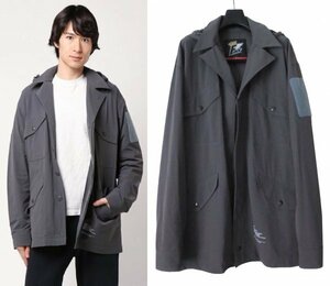  regular price 3.3 ten thousand F.A.T.efe- tea SENTINEL stretch water-repellent nylon Cross hood jacket JUMBO gray FAT coat 